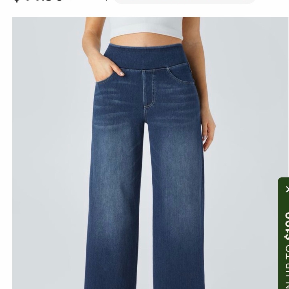 NWT HALARA Dark Blue Flare Jeans - Picture 3 of 3